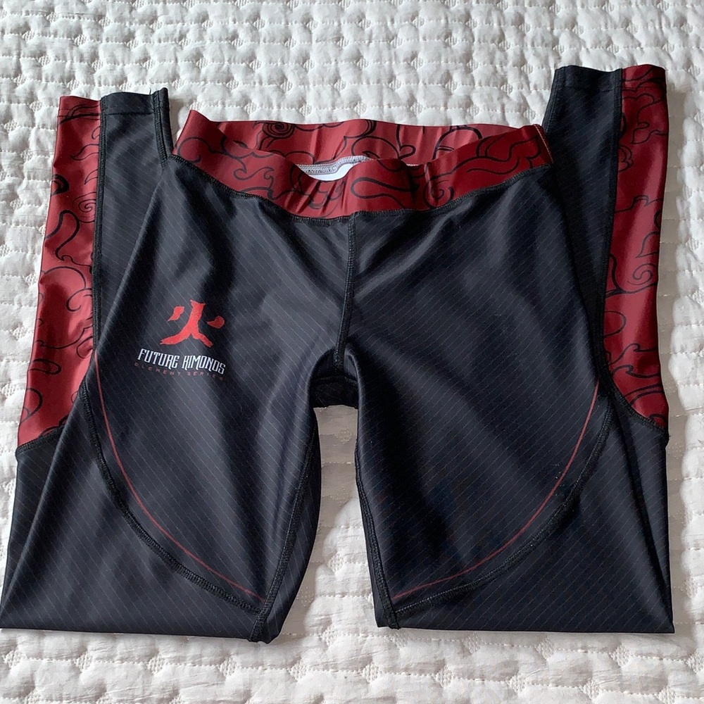 Leggings Women's Gray and Wine/Marron Color Size Small